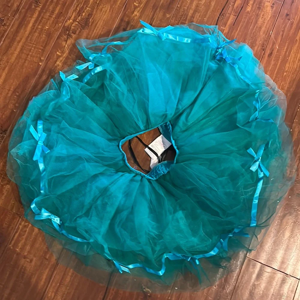 Revolution Dancewear Turquoise Teal Tulle Tutu Skirt Child Small SC